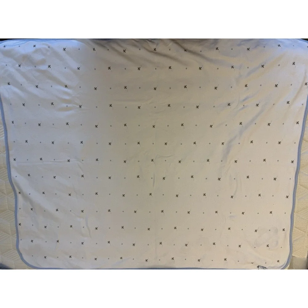 Vintage 2003 Y2K GYMBOREE AIR SHOW Airplane Baby Blanket BABY BOY REVERSIBLE